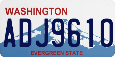 WA license plate ADJ9610