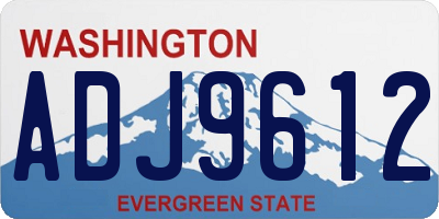 WA license plate ADJ9612