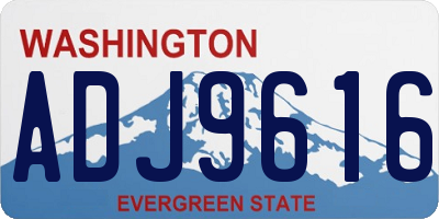 WA license plate ADJ9616