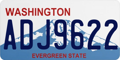 WA license plate ADJ9622