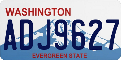 WA license plate ADJ9627