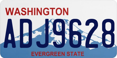 WA license plate ADJ9628