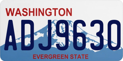 WA license plate ADJ9630