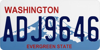 WA license plate ADJ9646