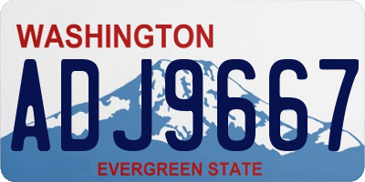 WA license plate ADJ9667