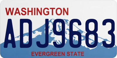 WA license plate ADJ9683