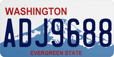 WA license plate ADJ9688