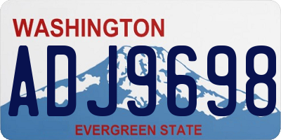 WA license plate ADJ9698