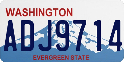 WA license plate ADJ9714