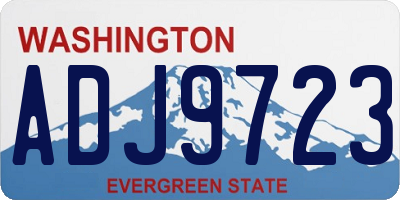 WA license plate ADJ9723