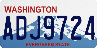 WA license plate ADJ9724