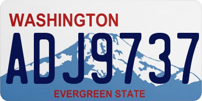 WA license plate ADJ9737