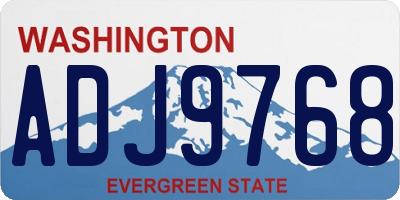 WA license plate ADJ9768