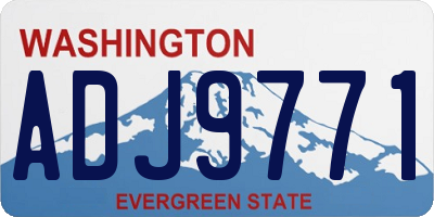 WA license plate ADJ9771