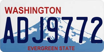 WA license plate ADJ9772