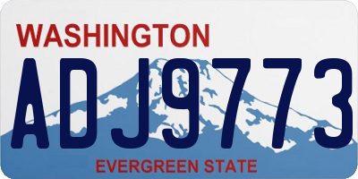WA license plate ADJ9773
