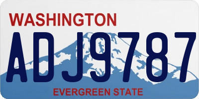WA license plate ADJ9787