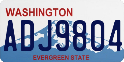 WA license plate ADJ9804