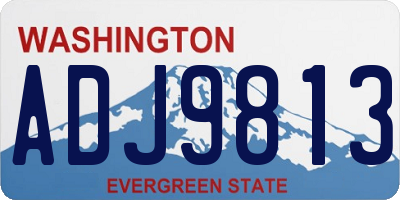WA license plate ADJ9813