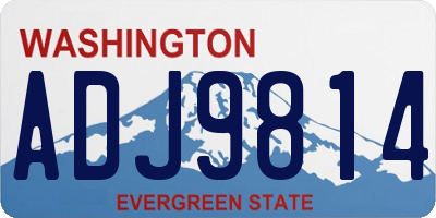WA license plate ADJ9814