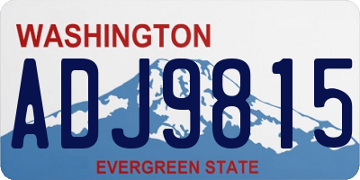WA license plate ADJ9815