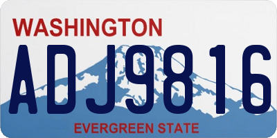 WA license plate ADJ9816