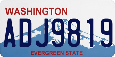 WA license plate ADJ9819