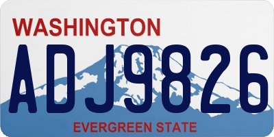 WA license plate ADJ9826
