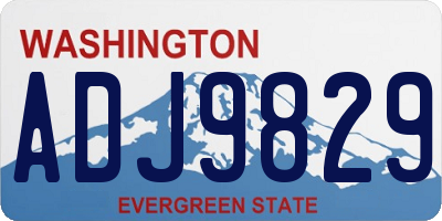 WA license plate ADJ9829