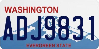 WA license plate ADJ9831