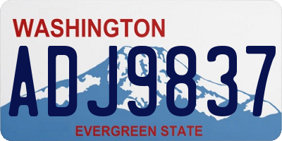 WA license plate ADJ9837