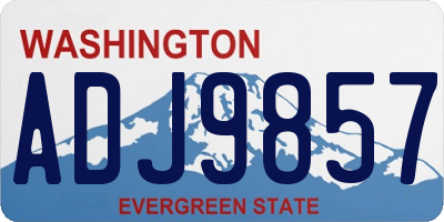 WA license plate ADJ9857