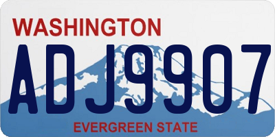 WA license plate ADJ9907