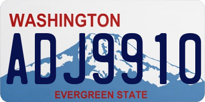 WA license plate ADJ9910