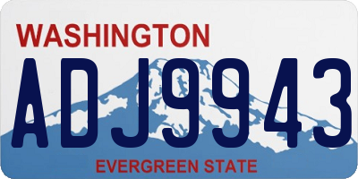 WA license plate ADJ9943