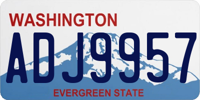 WA license plate ADJ9957