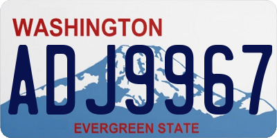WA license plate ADJ9967