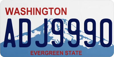 WA license plate ADJ9990