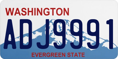 WA license plate ADJ9991