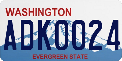 WA license plate ADK0024