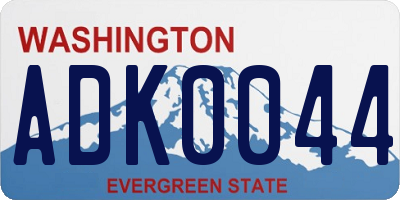 WA license plate ADK0044