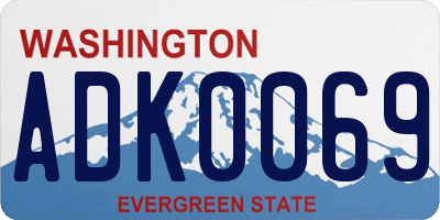 WA license plate ADK0069