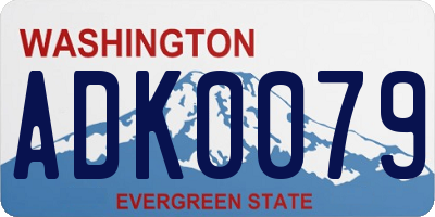 WA license plate ADK0079