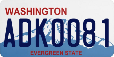 WA license plate ADK0081