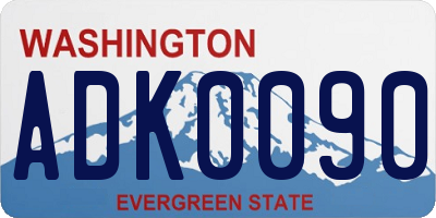 WA license plate ADK0090