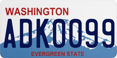 WA license plate ADK0099