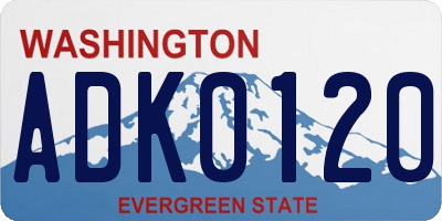 WA license plate ADK0120
