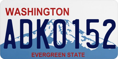 WA license plate ADK0152
