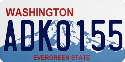 WA license plate ADK0155