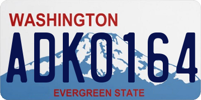 WA license plate ADK0164